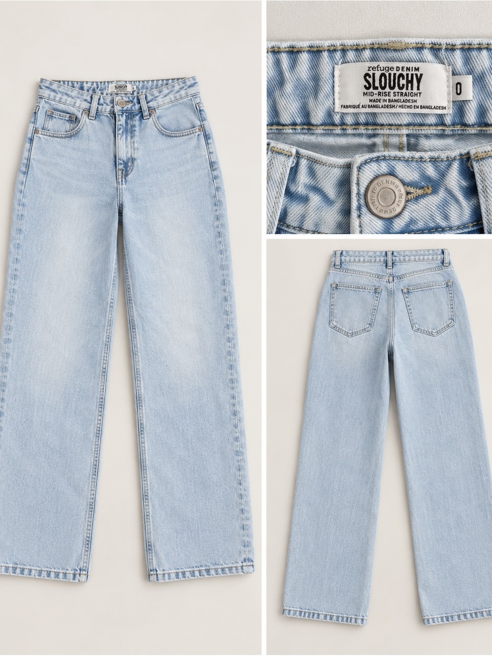 Refuge Slouchy Light-Wash Denim